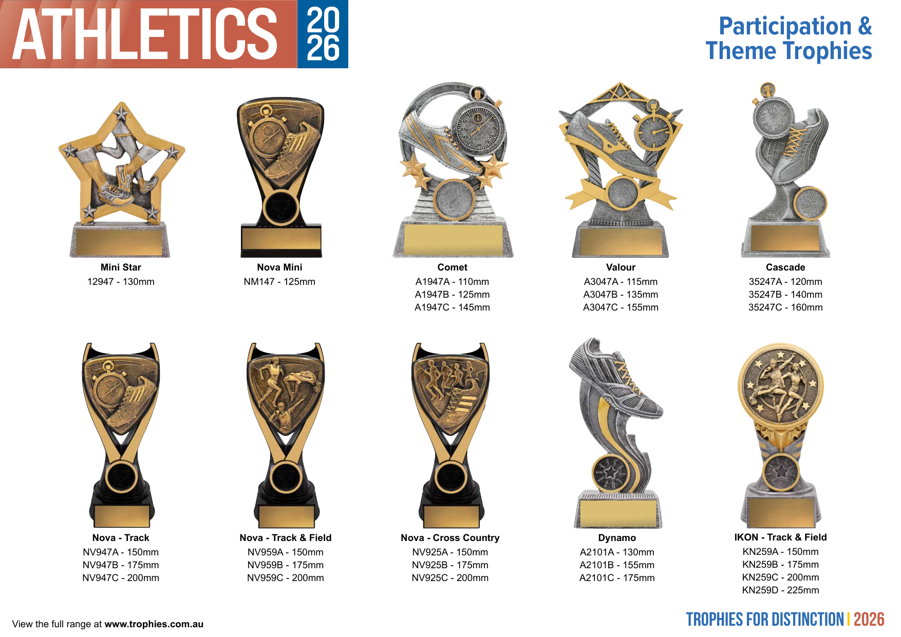 2026 Athletics Trophies trophy catalogue cover